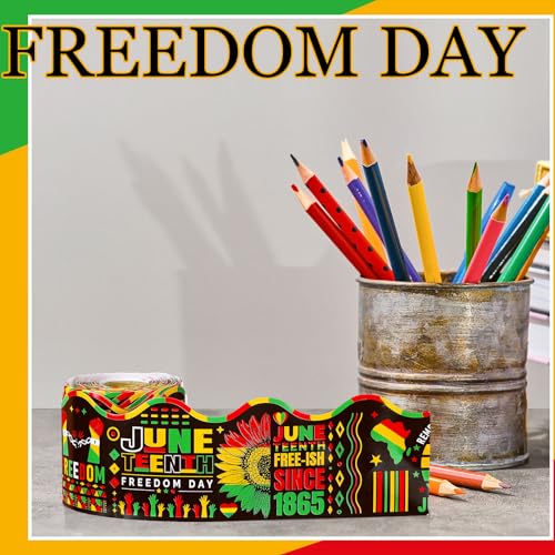 Outus 68 Ft Juneteenth Bulletin Board Border Decorations Happy Juneteenth Freedom Day Classroom Bulletin Board Trim Black June 19th Border for Classroom School African Afro American Festival Supplies - size: 2.99 Inches, style: Freedom