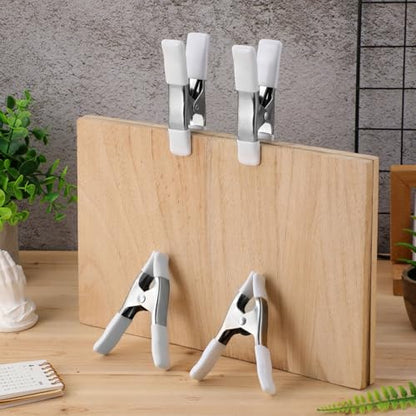 Generic 4PCS White Spring Clamps, 4'' Backdrop Clips with Steel Spring for Strong Grip, Hold Backdrops, Wood, Fabric & Crafts – for Photography Studio, Woodworking, Home Decor, 3.93×2.95×0.79 in"