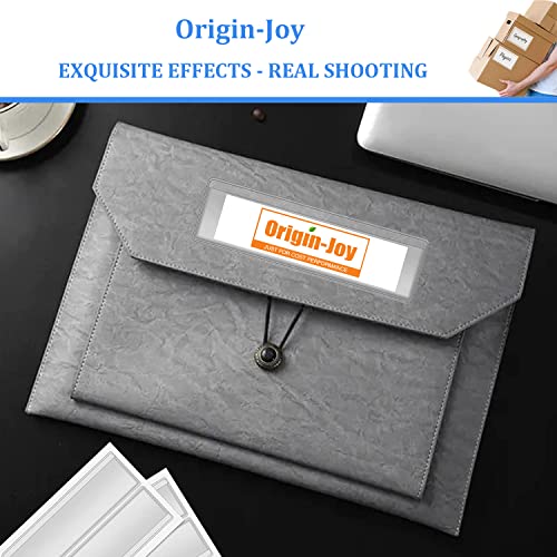 Origin-Joy 25 PCS Self-Adhesive Index Label Pockets, Clear Plastic Peel & Stick Card Holders with Top Open for Loading (8.5 x 11 inch) - size: 8.5 x 11 inch, style: Vertical