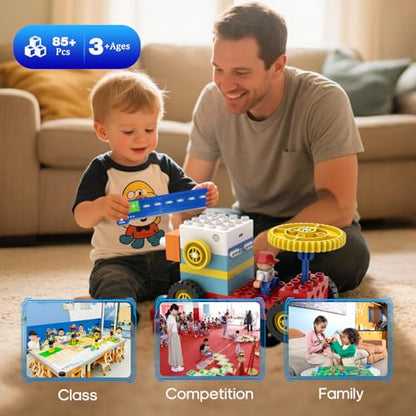 10-in-1 ICBlocks Screen-Free Coding Robot Kit for Kids, 85+ PCS Science Kits, Stem Robotics Building, Educational Coding Projects Gifts for Boys & Girls Ages 3-6 Years - style: ICBlock