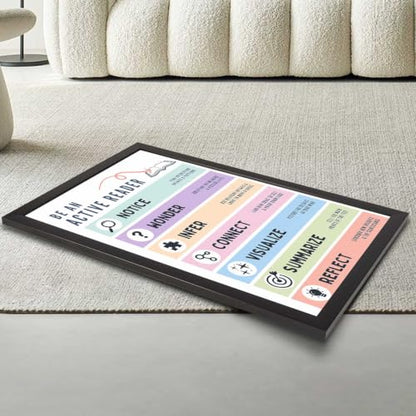 Active Reader Canvas Wall Art Strategy Poster 16x20in Black Framed Flat - color: style 011, size: 16"L x 20"W