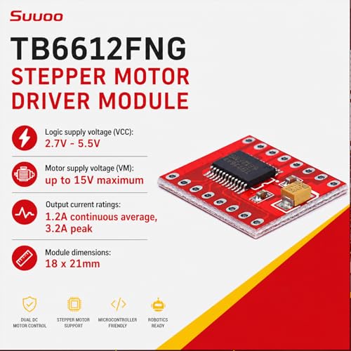 6-Pack TB6612FNG Motor Driver Module, Dual DC, 1.2A/3.2A Peak