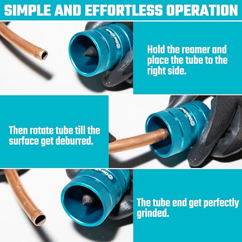 DURATECH Inner & Outer Tubing and Pipe Reamer, Pipe Deburring Tool - size: Small
