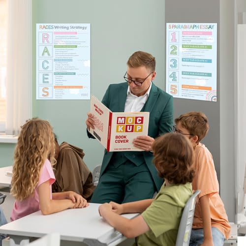 Races Writing Strategy Posters Set of 2 for Classroom Decorations, Back to School Parts of Speech Writing Process Poster Wall Decor for Primary Middle High School English Teacher Must Haves Supplies - style: Writing