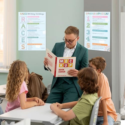 Races Writing Strategy Posters Set of 2 for Classroom Decorations, Back to School Parts of Speech Writing Process Poster Wall Decor for Primary Middle High School English Teacher Must Haves Supplies - style: Writing