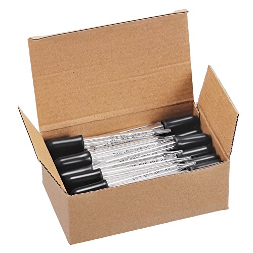 TecUnite 40 Pcs Glass Eye Dropper 1 ml, Pipettes for Essential Oil