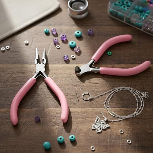 Zipper Repair Kit Tool, 2 Pack Zipper Pliers, Zippers Install Pliers, Needle-Nose Plier and End-Cutting Plier for Zippers Replacement, Fix, DIY Jewelry and Home Maintenance