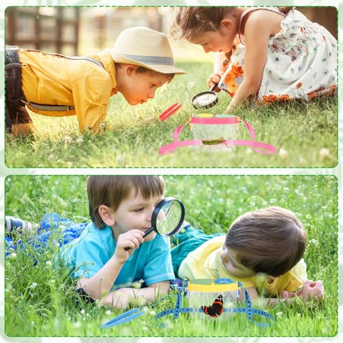 Halloscume 8 Pack Bug Catcher for Kids with Tweezers, Deep Colors - color: Deep Colors
