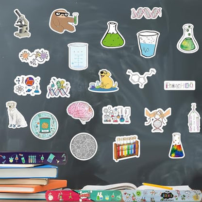 CZWXOXO 74PCS Science Party Favors, Slap Bracelets & Science Stickers - style: Science