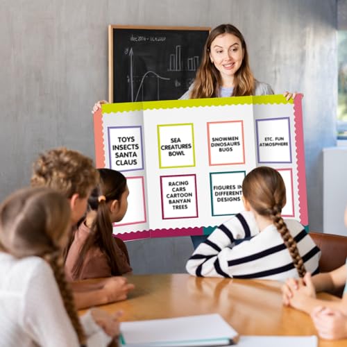 90 Pcs Science Fair Board Supplies Trifold Poster Boards, Boho - color: Boho