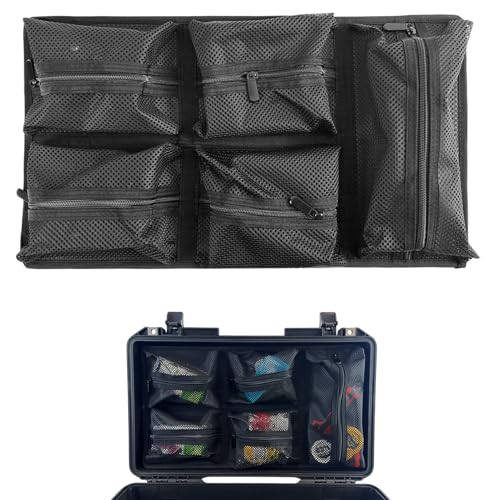 LAFENLIN Lid Organizer for Pelican 1535 Case, Hook & Loop (Screws Inc.) - color: 1535 lid organizer-Circular Mesh