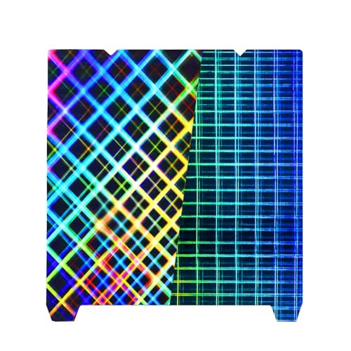 IdeaFormer-3D PES Build Plate 235x235mm, Flexible Rainbow Plaid+ Mesh PES Spring Steel Print Bed No Magnetic Plate for Creality K1/K1C/K1 SE/Ender 3 S1/Pro/Ender 3 V3 SE/Ender 3 V3 KE/Ender 5 S1 - color: Rainbow Plaid+Mesh PES