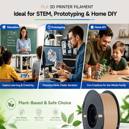 Kingroon PLA 3D Printer Filament,10 Rolls, Dimensional Accuracy +/- 0.03 mm, 10kg Spool(22lbs),1.75 mm,Skin - color: 10*1kg Skin