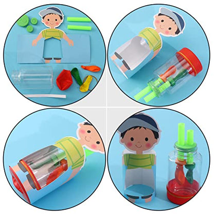 YARNOW Human Lung Breathing Model 6-Pack Assembly DIY Toy for Kids Science Learning Educational Lung Project Demonstration and Homework