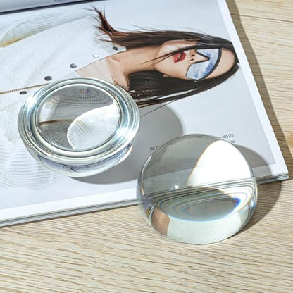 2Pcs 3.1inch Crystal Dome Magnifying Paperweight for Outdoor Events - color: 2pcs