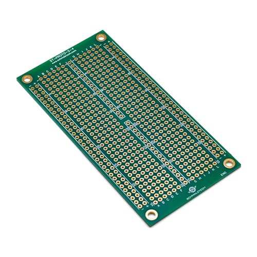 Double Sided ENIG Protoboard, Solderable Breadboard, Electronic Circuit Board for DIY Prototype Circuit, FR4, Plated Through Hole Solder Prototype Board, ST-PROTO-2-4 (2" x 4") - style: 2" x 4"