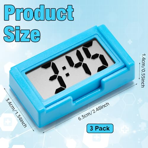 Frienda 3 Pieces Mini Small Digital Clock Stick On,White,Black,Blue - color: White,black,blue