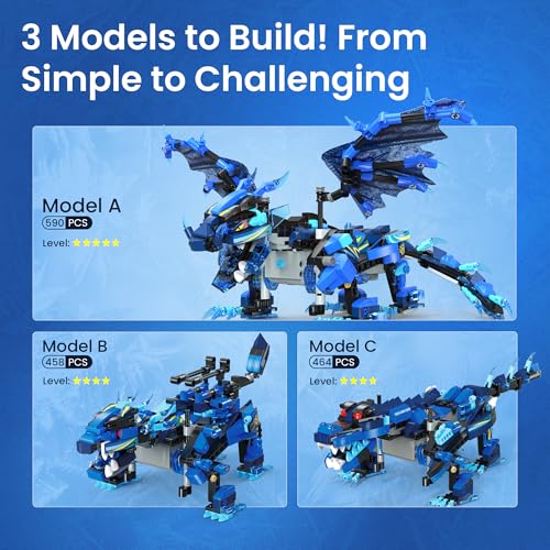 Sillbird Dragon Building Kit with Remote Control STEM Gift for Boys 8-12