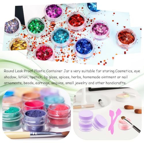 50 Pcs Makeup Sample Containers 3g/5g Sample Containers with Lids Tiny Sample Jars for Skincare Cream Lotion Jewelry Beads DIY Crafts Travel (FZG/3g/Zi) - color: purple, size: 3g