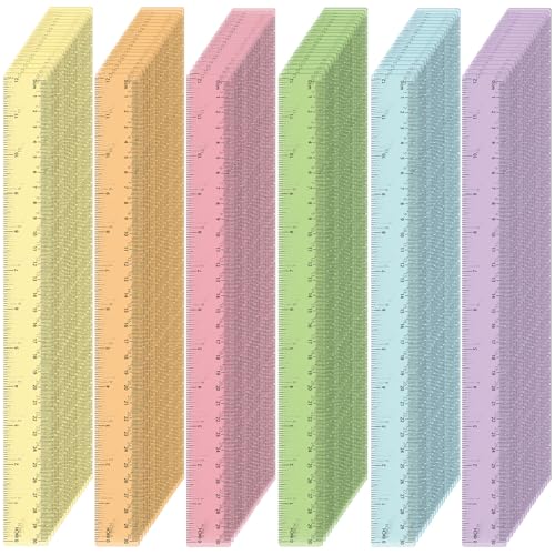 60 Pcs 12 Inch Bulk Plastic Clear Rulers, School Supplies, Pastel - color: Pastel