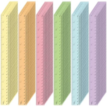 60 Pcs 12 Inch Bulk Plastic Clear Rulers, School Supplies, Pastel - color: Pastel