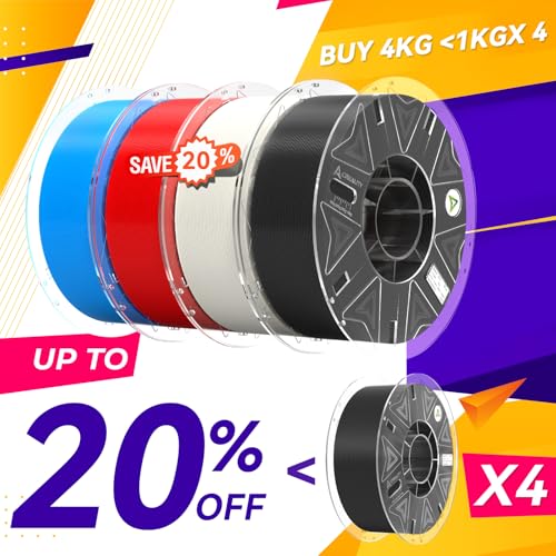Official CREALITY Hyper PLA RFID Filament 1.75mm 4KG for K2 Plus Combo, High Speed 30-600mm/s 3D Printer Filament, 4Pack(8.8lbs)/Spool Hyper PLA RFID Support CFS,Most 3D Printers, Black&White&Blue&Red - color: Black&white&blue&red