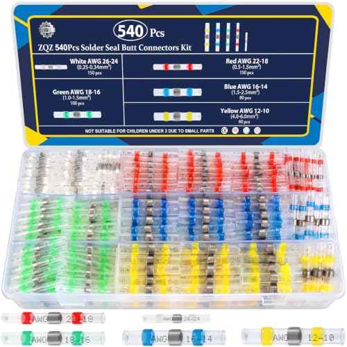 ZQZ 540Pcs Solder Heat Shrink Wire Connectors Kit Solder Stick Terminals - size: Solder Seal