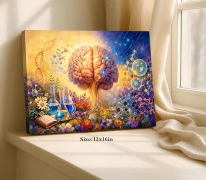 Medical Brain Wall Art Canvas Print,Medical Office Decor,12x16inches - color: Medical Brain Wall Art Canvas Print
