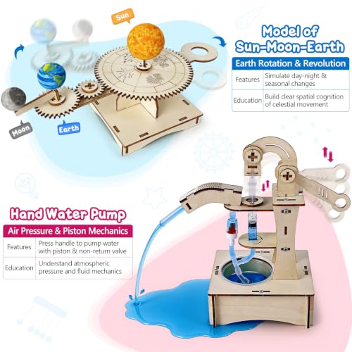 UNGLINGA STEM Science Kits for Kids Age 8-14, Physic Wood Craft Building