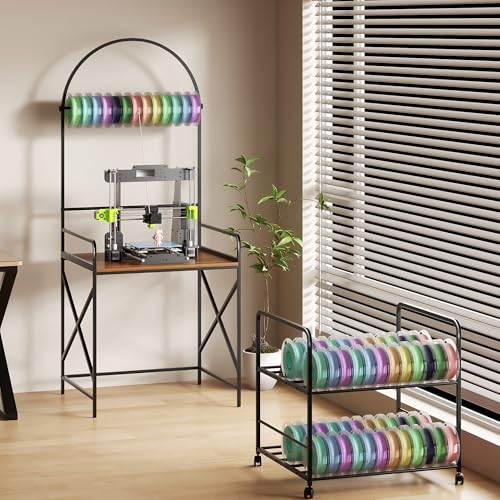 Large 3D Printer Stand with Filament Storage & Rolling Printer Cart