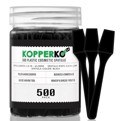 Kopperko Mini Makeup Spatula, 2.5 Inch, 500 Pack, Black - color: Black, size: 500 Spatulas