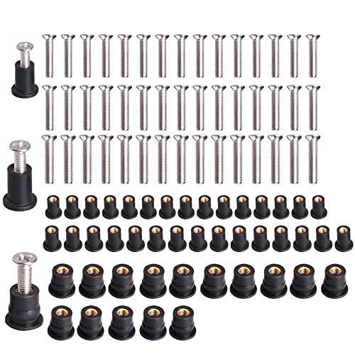 WEDAMER 45 Pairs M4 M5 M6 Neoprene Well Nuts Kit Rubber Well Nuts for Kayak - color: M4 M5 M6 each 15 Pairs