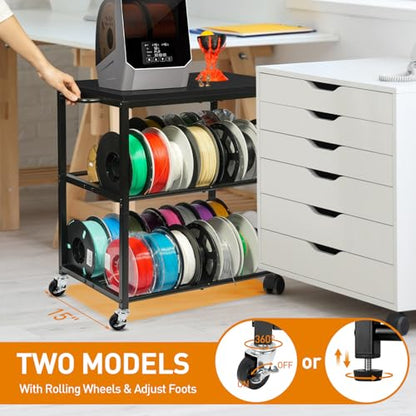 Portable Small 3D Printer Cart with Filaments Storage &Wheels,(Black - color: Black - Style01