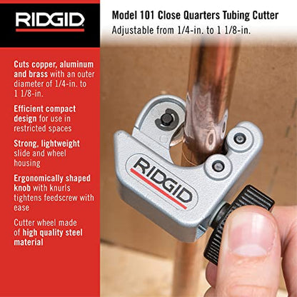 Ridgid - CC247 RIDGID 40617 Model 101 Close Quarters Tubing Cutter,1/4-inch to 1-1/8-inch Tube Cutter Silver,(Pack of 6) - size: Small (Pack of 6)