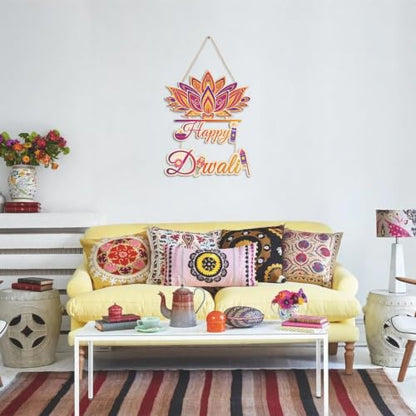HLNIUC Rustic Indian Happy Diwali Festival of Light Party Wooden Sign - color: Diwali 1