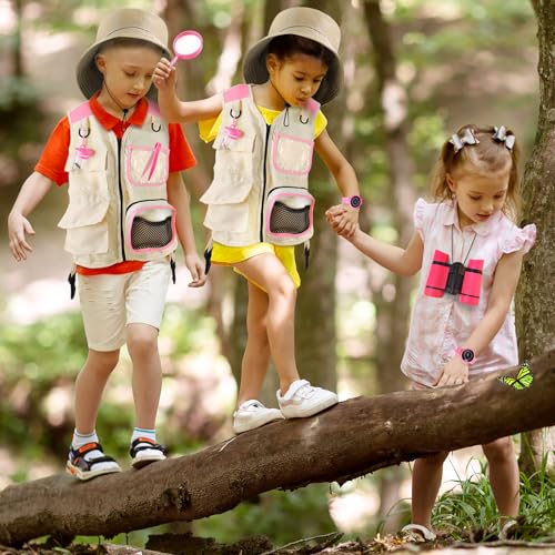 YOPINSAND Kids Explorer Kit & Bug Catcher Kit, Kids Outdoor Exploration Set - color: Pink