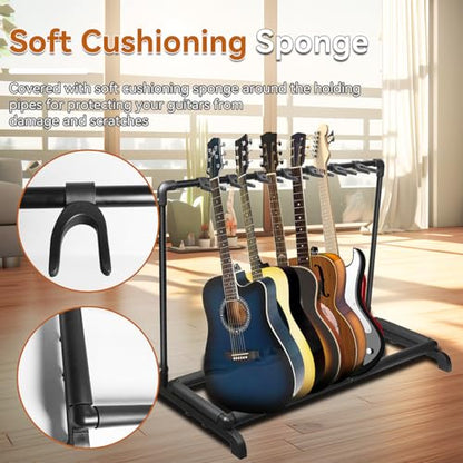 AZOR 7 Multi Guitar Stand Rack, Foldable Guitar Holder - size: 7 Holder