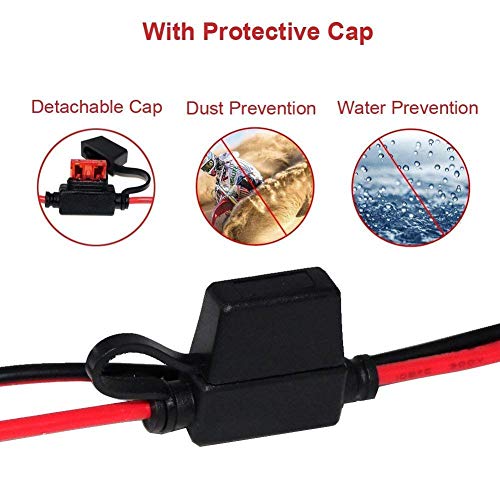 SPARKING 1.5FT 12V Battery Alligator Clip to SAE 2Pin Quick Disconnect Cable SAE to Battery Clamp Cable 7.5A Fuse (2 PACK) - size: 2 PACK