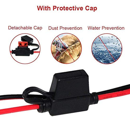 SPARKING 1.5FT 12V Battery Alligator Clip to SAE 2Pin Quick Disconnect Cable SAE to Battery Clamp Cable 7.5A Fuse (2 PACK) - size: 2 PACK