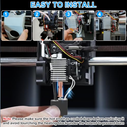42 PCS Kobra S1 Hotend Kit, Hotend Assembled Extruder Printhead Kit with 9 Brass Nozzle 0.2/0.4/0.6mm, 25 Cleaning Needles, 3 Silicone Cover, Wrench and Tweezers, for Anycubic Kobra S1/Kobra S1 Combo - color: 42 PCS