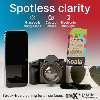 Koala Lens Cleaning Cloth | Japanese Microfiber | Black & Green (Pack of 6) - color: Black / Green, size: 6 Pack