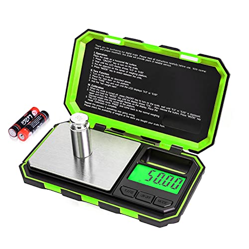 Fuzion Pocket Gram Scale, 500g x 0.01g Digital Jewelry Scale High Precision - color: Green, size: 500/0.01g