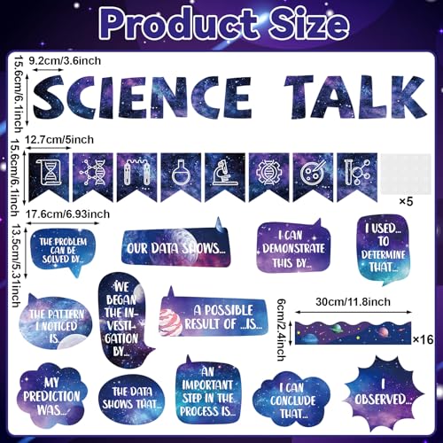 Space Science Bulletin Board Set Astronaut Classroom Decorations Science Talk Bulletin Board Decorations Educational Cutouts for Elementary Middle School Wall Decor Back to School Teacher Supplies - style: Space