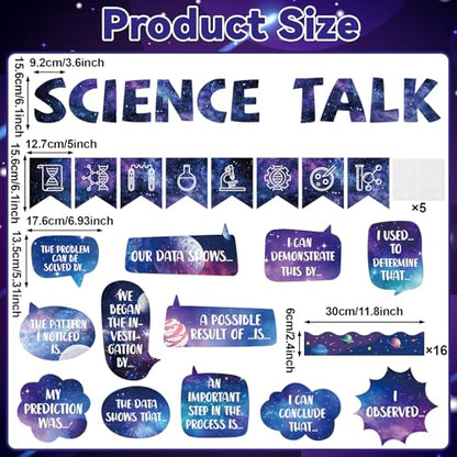 Space Science Bulletin Board Set Astronaut Classroom Decorations Science Talk Bulletin Board Decorations Educational Cutouts for Elementary Middle School Wall Decor Back to School Teacher Supplies - style: Space