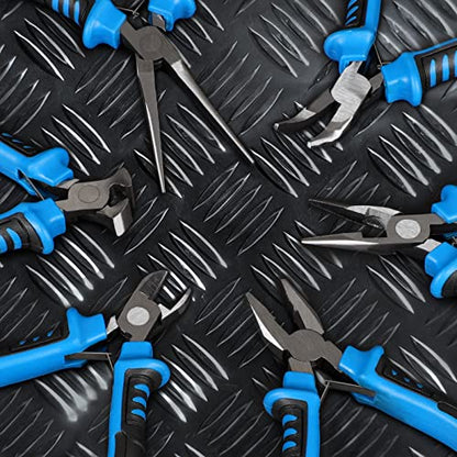 COMOWARE 6-Piece Mini Pliers Set, Multi-Function Precision Tools with Needle, Bent & Cutting Tips for Electronics, DIY & Crafting - color: Blue