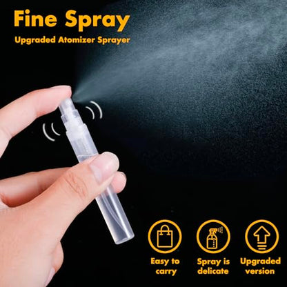 Chiallco Mini Perfume Sample Bottles, 4 ml Plastic Small Spray Bottle 10 Pack, Fine Mist, Portable Perfume Travel Refillable Bottle, Upgraded atomizer sprayer, Clear - style: 4ML