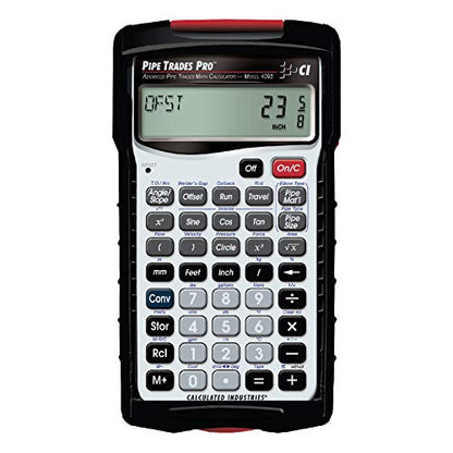 Calculated Industries 4095 Pipe Trades Pro Advanced Pipe Layout and Design Math Calculator Tool for Pipefitters, Steamfitters, Sprinklerfitters and Welders | Built-in Pipe Data for 7 Materials , White