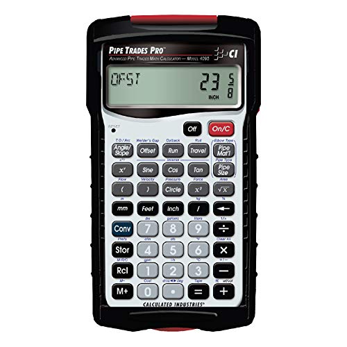 Calculated Industries 4095 Pipe Trades Pro Advanced Pipe Layout and Design Math Calculator Tool for Pipefitters, Steamfitters, Sprinklerfitters and Welders | Built-in Pipe Data for 7 Materials , White
