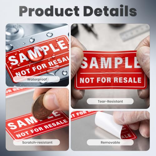 1000 PCS Sample Not for Resale Stickers 2 × 1 Inch Inventory Labels