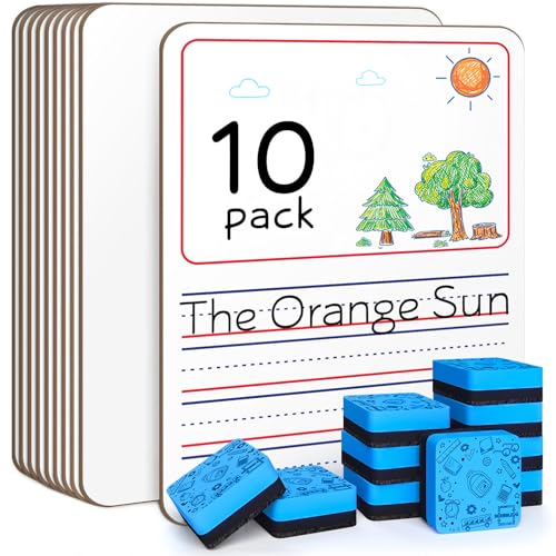 Scribbledo Story Lined Dry Erase Boards 9x12 for Kids Classroom 10 Pack - style: Story Board 10 Pack